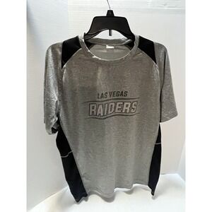 Las Vegas Raiders NFL T Shirt Men's Size L Grey And Black Short Sleeve
